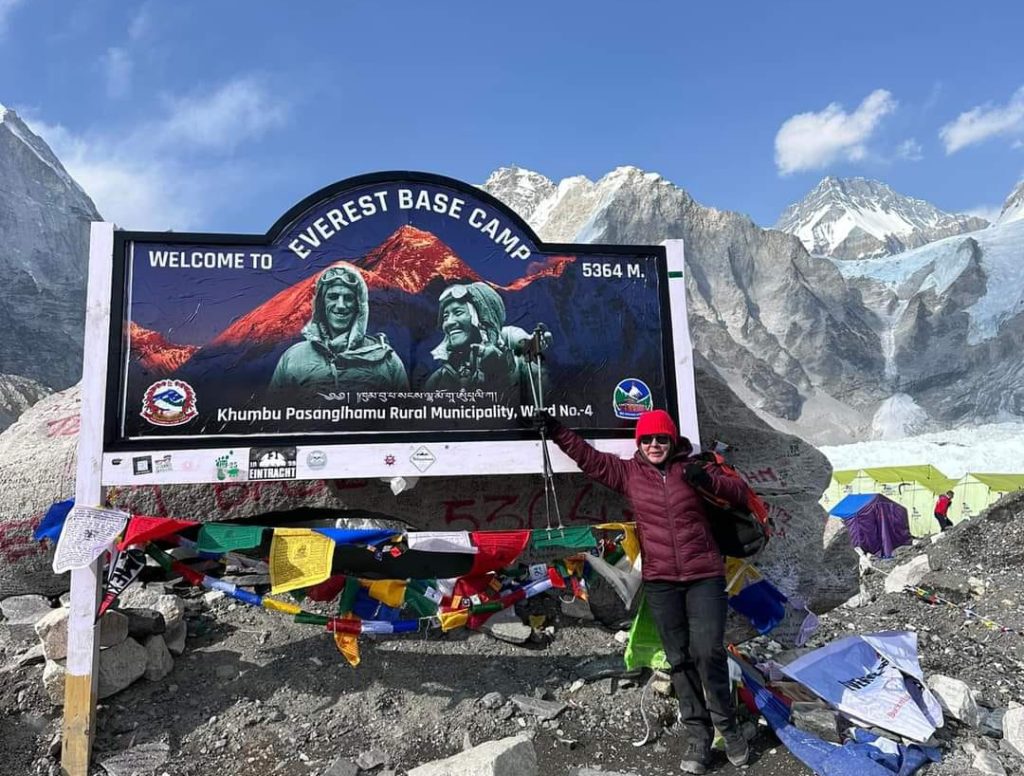 Best Time for Everest Base Camp Trek: Maxcian hiker at Everest Base Camp.