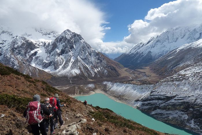 Manaslu Trek, Heading to Biredra Tal.