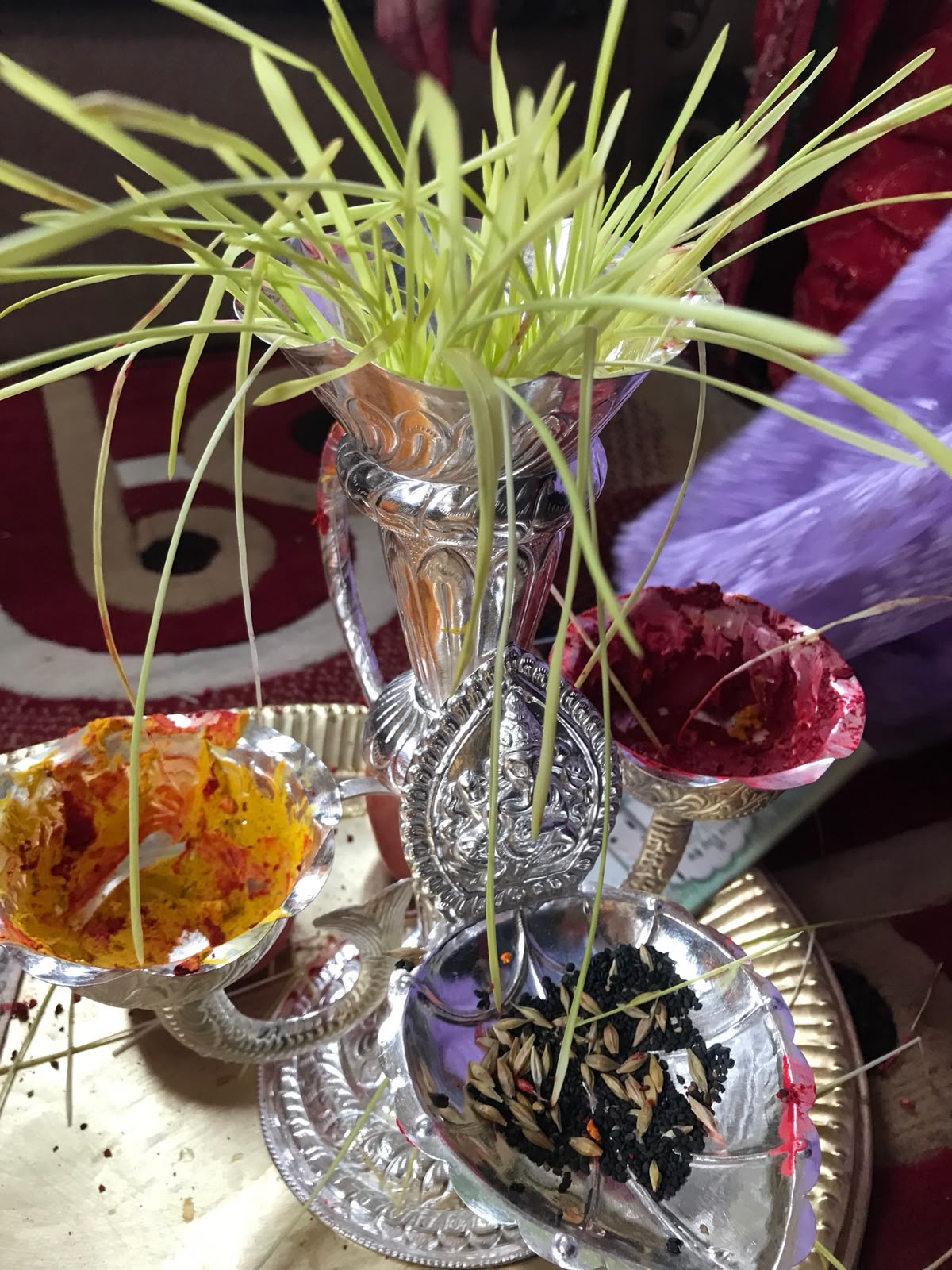 Dashain tika, jamara and traditional puja items